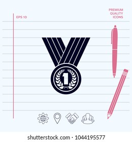 Medal with Laurel wreath. Icon