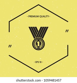 Medal with Laurel wreath. Icon