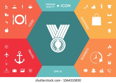 Medal with Laurel wreath, icon