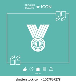 Medal with Laurel wreath. Icon