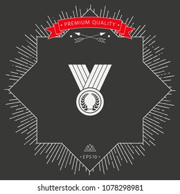 Medal with Laurel wreath, icon