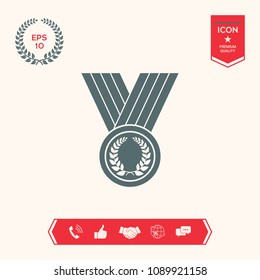 Medal with Laurel wreath, icon