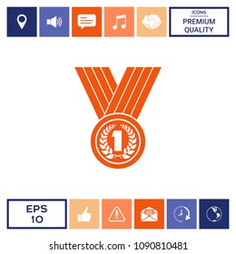 Medal with Laurel wreath. Icon