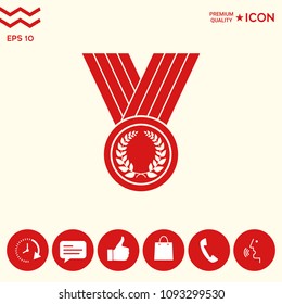 Medal with Laurel wreath, icon