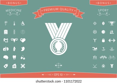 Medal with Laurel wreath, icon