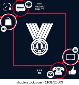 Medal with Laurel wreath. Icon