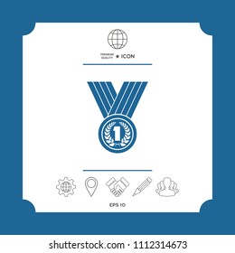 Medal with Laurel wreath. Icon