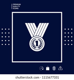 Medal with Laurel wreath. Icon