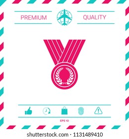 Medal with Laurel wreath, icon