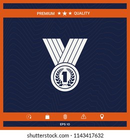 Medal with Laurel wreath. Icon