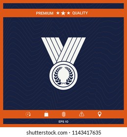 Medal with Laurel wreath, icon