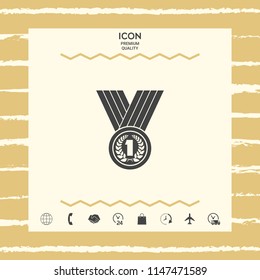 Medal with Laurel wreath. Icon