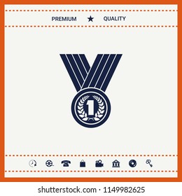 Medal with Laurel wreath. Icon