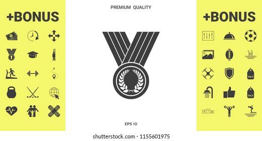 Medal with Laurel wreath, icon