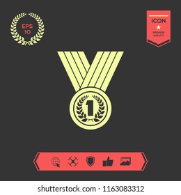 Medal with Laurel wreath. Icon