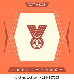 Medal with Laurel wreath. Icon