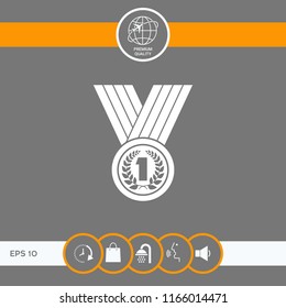 Medal with Laurel wreath. Icon