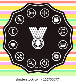 Medal with Laurel wreath, icon
