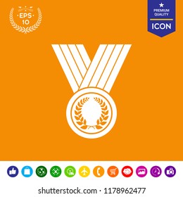 Medal with Laurel wreath, icon