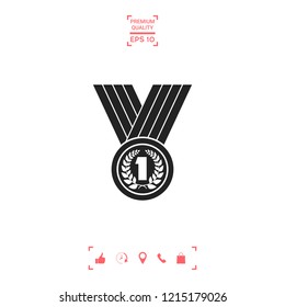 Medal with Laurel wreath. Icon