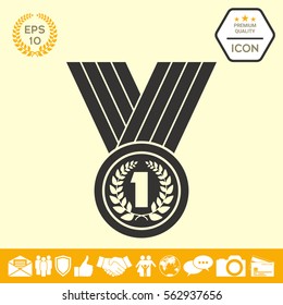 Medal with Laurel wreath. Icon