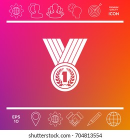 Medal with Laurel wreath. Icon