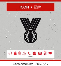 Medal with Laurel wreath, icon