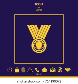 Medal with Laurel wreath, icon
