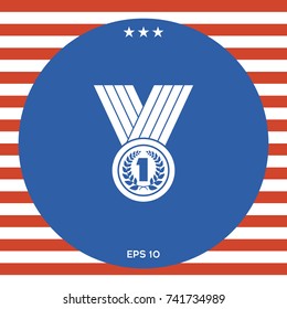 Medal with Laurel wreath. Icon