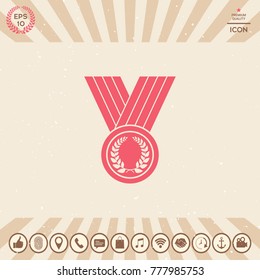 Medal with Laurel wreath, icon