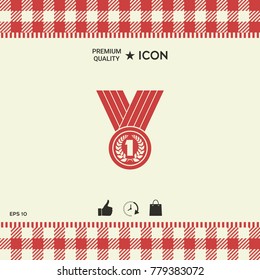 Medal with Laurel wreath. Icon