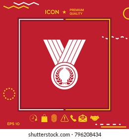 Medal with Laurel wreath, icon