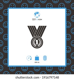 Medal with Laurel wreath. Icon, elements for your design