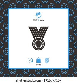Medal with Laurel wreath, icon, elements for your design