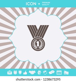 Medal with Laurel wreath icon. Graphic elements for your design