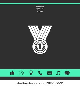 Medal with Laurel wreath icon. Graphic elements for your design