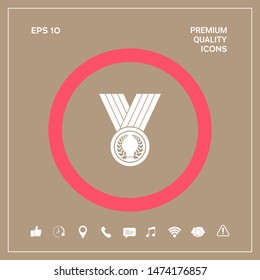 Medal with Laurel wreath, icon. Graphic elements for your design