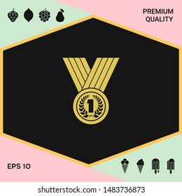 Medal with Laurel wreath icon. Graphic elements for your design