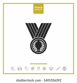 Medal with Laurel wreath, icon. Graphic elements for your design