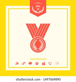 Medal with Laurel wreath, icon. Graphic elements for your design