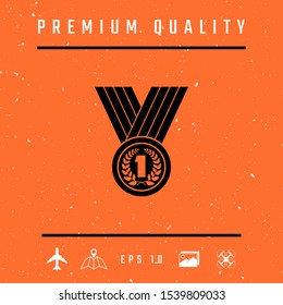 Medal with Laurel wreath icon. Graphic elements for your design