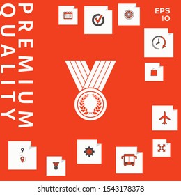 Medal with Laurel wreath, icon. Graphic elements for your design
