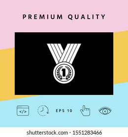 Medal with Laurel wreath icon. Graphic elements for your design