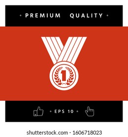 Medal with Laurel wreath icon. Graphic elements for your design