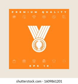 Medal with Laurel wreath, icon. Graphic elements for your design