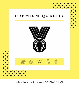 Medal with Laurel wreath, icon. Graphic elements for your design