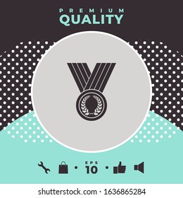 Medal with Laurel wreath, icon. Graphic elements for your design