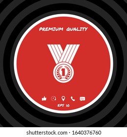 Medal with Laurel wreath icon. Graphic elements for your design