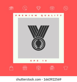 Medal with Laurel wreath, icon. Graphic elements for your design