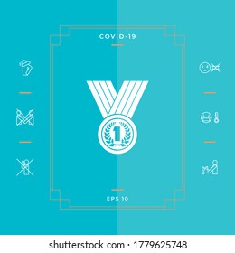 Medal with Laurel wreath icon. Graphic elements for your design